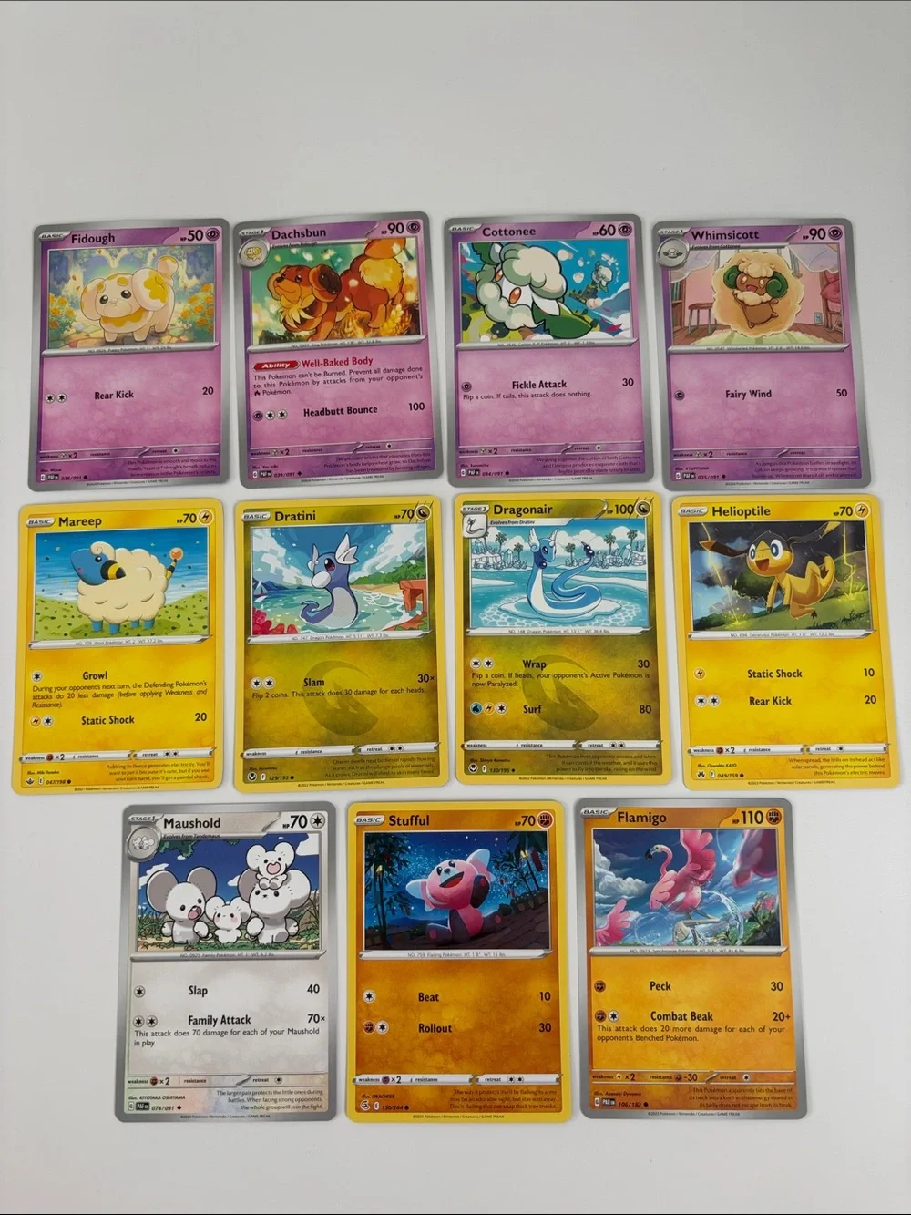 💖 Cute Pokémon Card Lot | Fidough Dratini Cottonee Mareep Maushold ✨5/$25✨